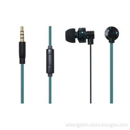 Novelty two-tone TPE flat cable oxidation earphones